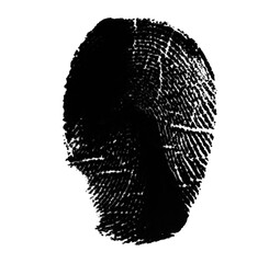 High resolution isolated black fingerprint on white background