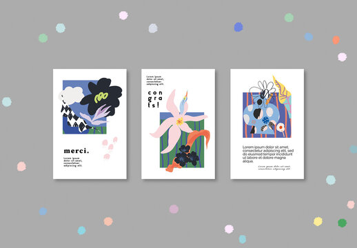 Artistic Floral Cards Layout