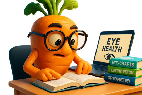 Carrot the Studious  Learning About Eye Health and Vision Improvement