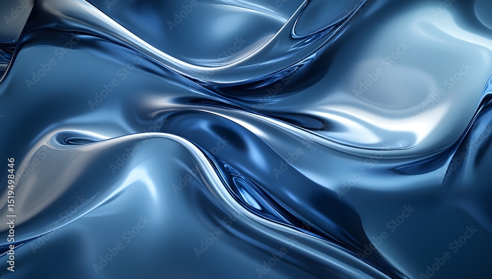 Poster abstract blue background with smooth waves and soft lines, creating an elegant and modern wallpaper 