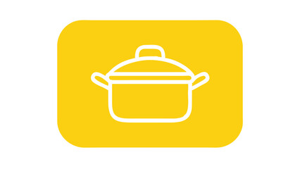 Obraz premium Cooking pot graphic in vibrant yellow showcasing a modern kitchen essential for various culinary dishes