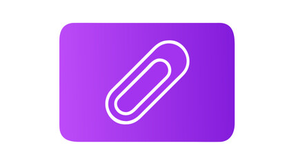 Obraz premium Digital paperclip icon on a vibrant purple background representing online documentation tools and file attachments