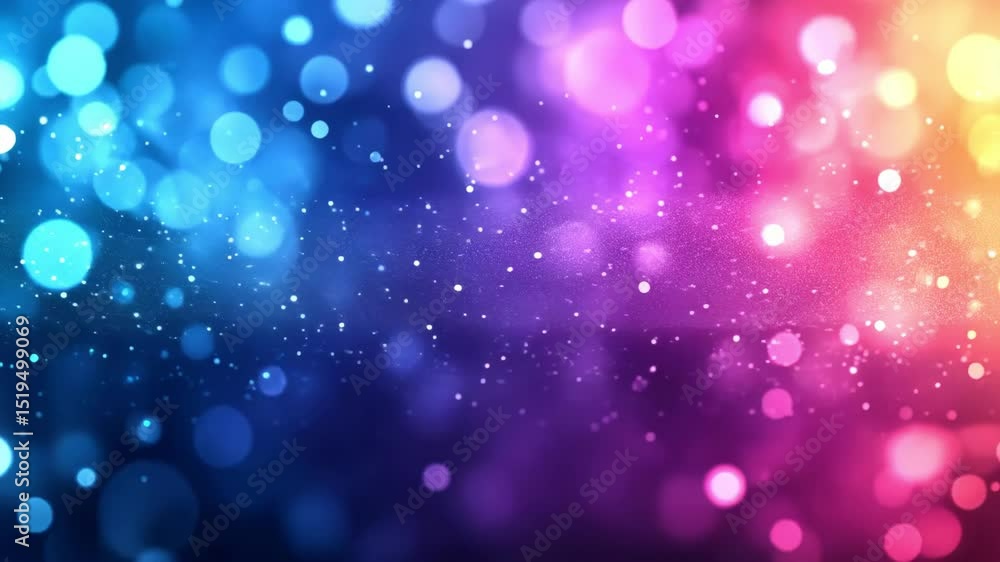 Poster abstract colorful bokeh background with vibrant glowing light and sparkling glitter.