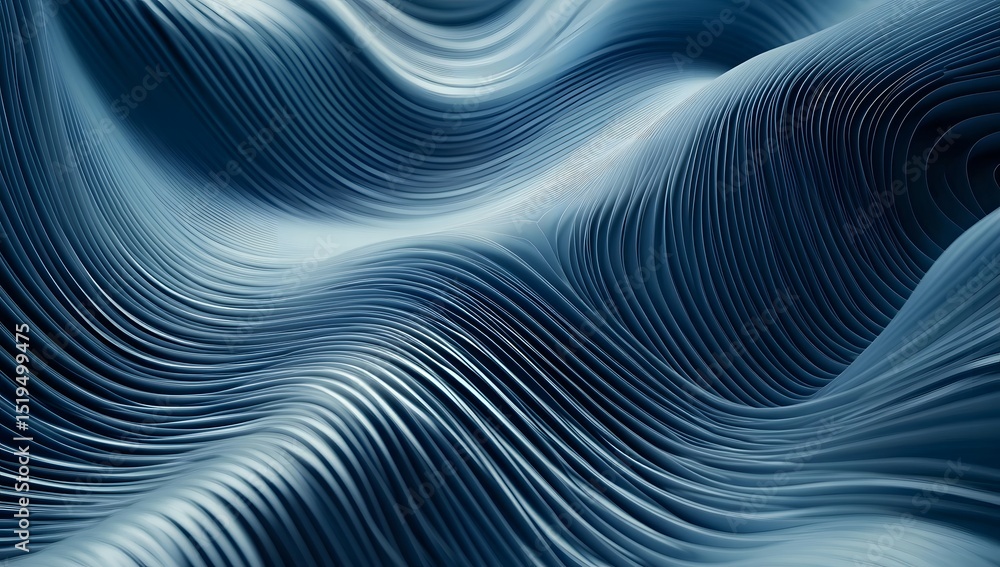 Poster abstract blue background with smooth waves and soft lines, creating an elegant and modern wallpaper 