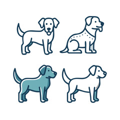 Different breeds of dogs in playful poses showcasing their unique characteristics in a friendly environment