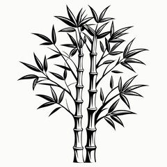 Bamboo tree line art