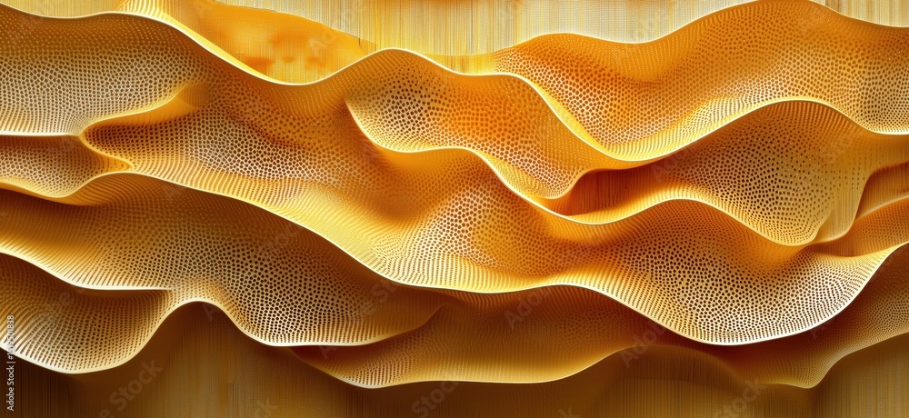 Aufkleber abstract wavy patterns in vibrant yellow tones showcasing intricate textures and depth