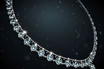 Diamond border frame, diamonds shinning gems jewellery background, backdrop illustration empty space.generated ai
