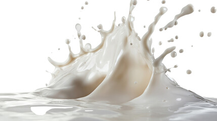 Dynamic splash of milk on a black background showcasing fluid motion and texture.