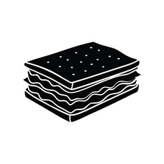 Black and white sandwich illustration graphic