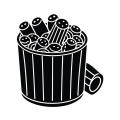 Full ashtray with cigarettes black silhouette icon