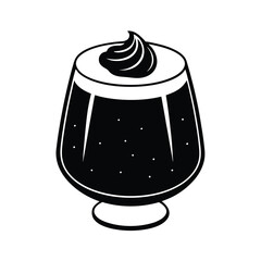 Black and White Dessert with Cream Topping