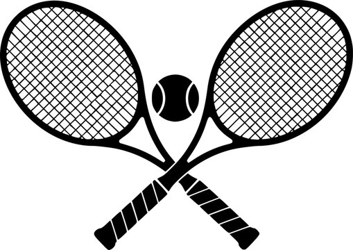 Two tennis rackets with a tennis ball in the middle. The rackets are crossed over each other
- Powered by Adobe