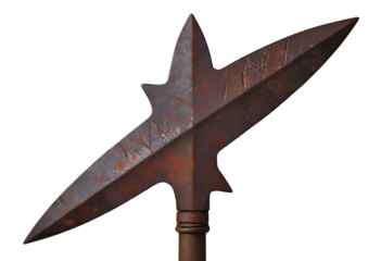 Rustic Brown Spearhead, Isolated Transparent Background
