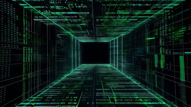 Abstract digital tunnel animation