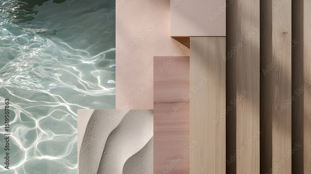 Poster abstract design displaying variety of materials