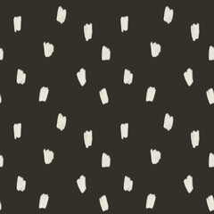 Abstract hand drawn brush strokes seamless pattern, dash shapes, abstract marks paper background, paint dabs wallpaper, black and white
