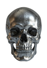 Silver Skull, Isolated Transparent Background