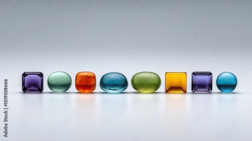 Poster mesmerizing display of colorful gemstones arranged neatly