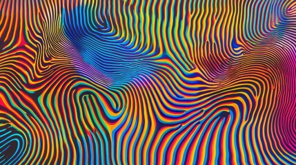 Obraz premium Colorful abstract lines creating a vibrant wave pattern.