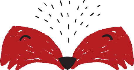 Cute cartoon fox face vector illustration