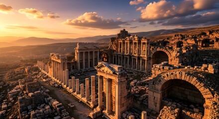 Breathtaking Ancient City Ruins at Golden Hour – Timeless Travel & Classical History
