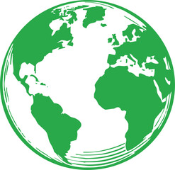 Planet Earth Globe Vector Icon. World Map