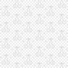 Seamless pattern glass transparent cherry. For sticker and t shirt design, posters, logos, labels, banners, stickers, product packaging design, etc