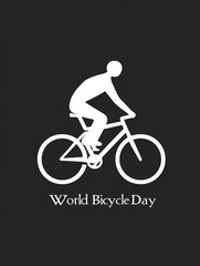 Fototapeta premium Cyclist celebrates world bicycle day riding a bike