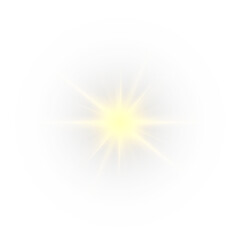 Obraz premium Png shine gold star. light with sparkle effect. Glowing yellow light, magic star sparks. 