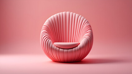 Artistic Pink Chair on a Monochromatic Background 