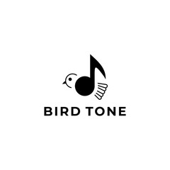 Creative music bird logo design vector illustration
