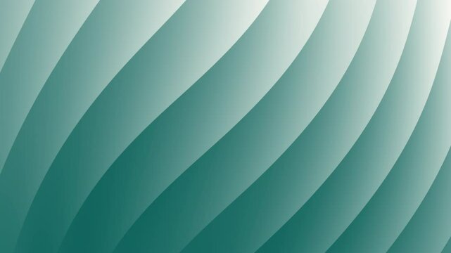 Curved teal and mint green stripes form an abstract, flowing pattern with a subtle gradient effect, abstract texture gradient motion background animation.