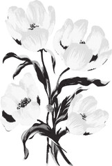 Monochrome Tulip Bouquet 