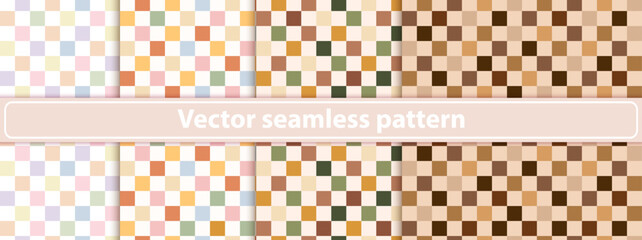 Vector seamless patterns in a cage. Element for your textile design. Blanket, clothes, shirts, tablecloth, etc. And also for the background.