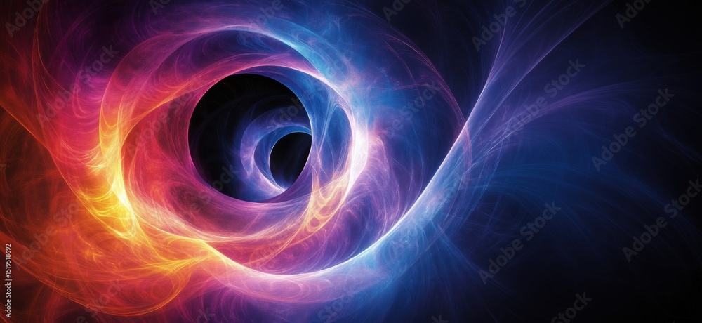 Poster colorful abstract swirl design with vibrant hues and dynamic energy patterns