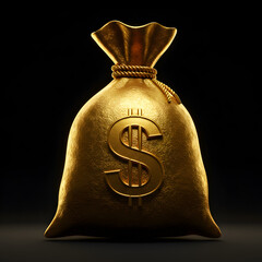 Golden Fortune: A 3D Render of Wealth and Prosperity