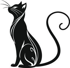 Cat Silhouette Vector - Elegant and Minimalistic Design2.