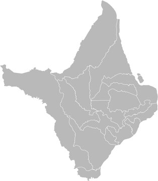 Amapa, Brazil &ndash; administrative vector map with municipality boundaries (Web Mercator projection, PPT-compatible & fully editable)