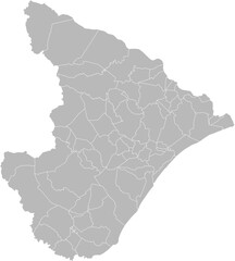 Obraz premium Sergipe, Brazil – administrative vector map with municipality boundaries (Web Mercator projection, PPT-compatible & fully editable)