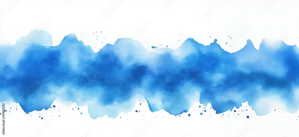 Aufkleber blue watercolor abstract background with soft waves and splashes for design projects