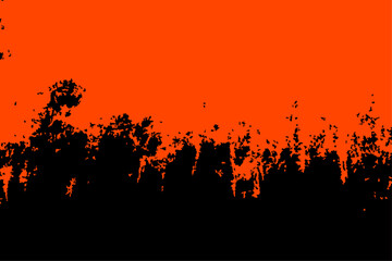 Abstract vector background element. Energetic orange and black design featuring a distressed paint-like texture, perfect for dynamic graphics and web elements.