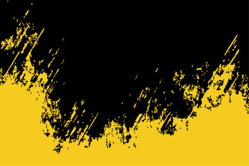 Modern vector texture element. High-contrast yellow and black painted effect with distressed, jagged edges, creating a raw and urban feel for graphics.