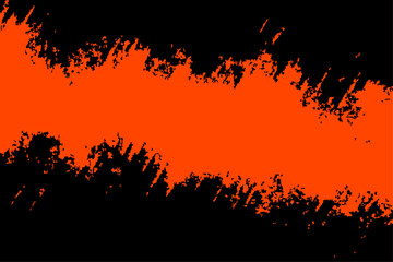 Bold vector grunge banner. Abstract orange textured stripe with rough, distressed edges on a black background, ideal for modern, edgy designs and titles.