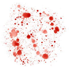 Red blood splatter background vector illustration graphic design on transparent background