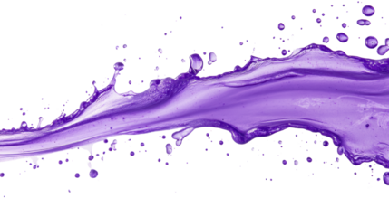 Vibrant purple liquid splash on a black background, showcasing motion and energy.