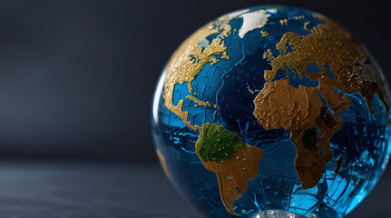 blue earth globe planet crystal, decoration, jewellery,generative.ai
