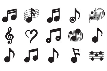 Creative Music Symbols with Notes, Clefs, and Heart Designs for Music Lovers and Artists