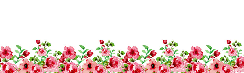 Watercolor flowers background vector for design.