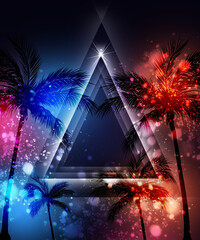 new wave neon colourful music poster
